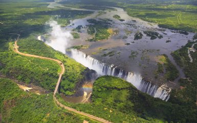 Aerial view of Victoria Falls