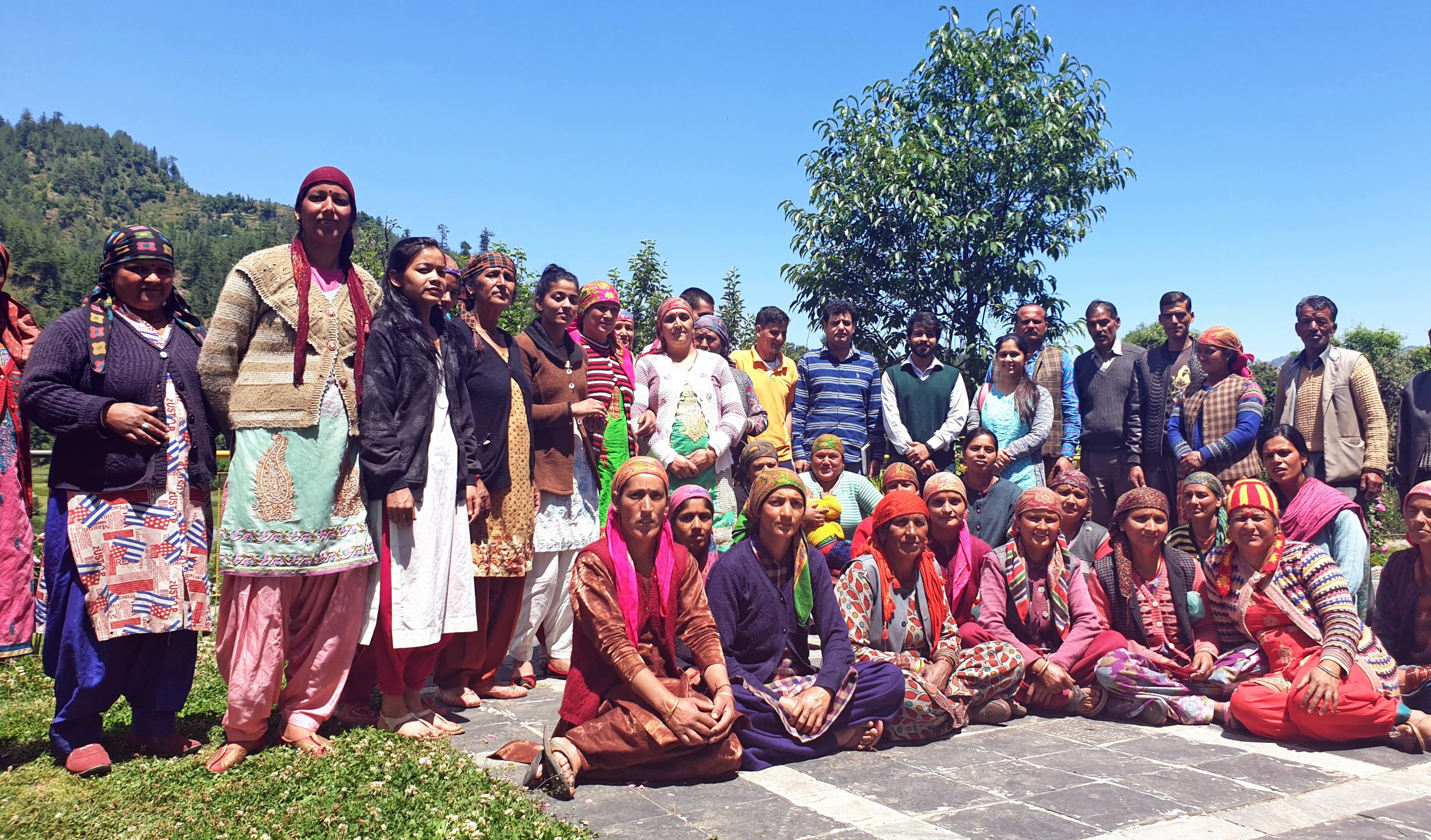 Group of farmers and villagers in India supported by the government.